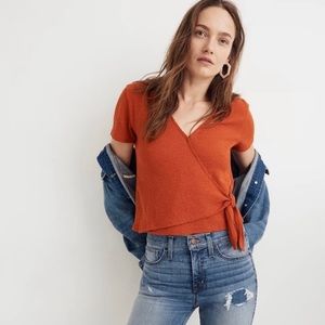 Madewell Texture & Thread Wrap Top